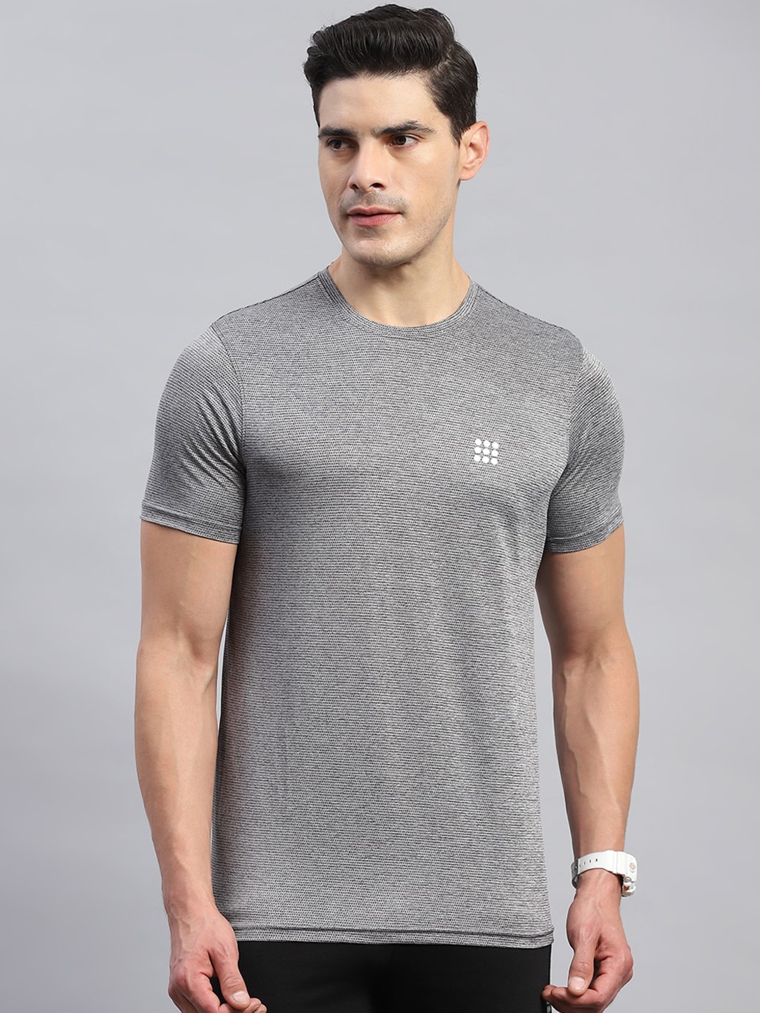 

rock.it Round Neck Short Sleeves Cotton Active T-shirt, Grey