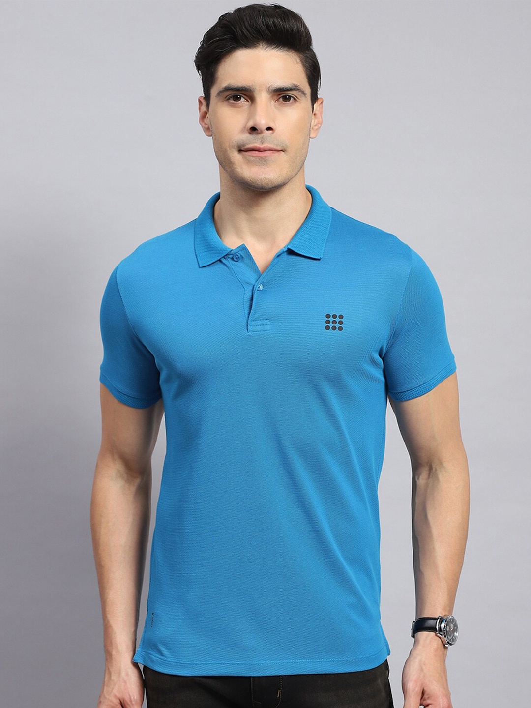 

rock.it Polo Collar Cotton T-shirt, Blue