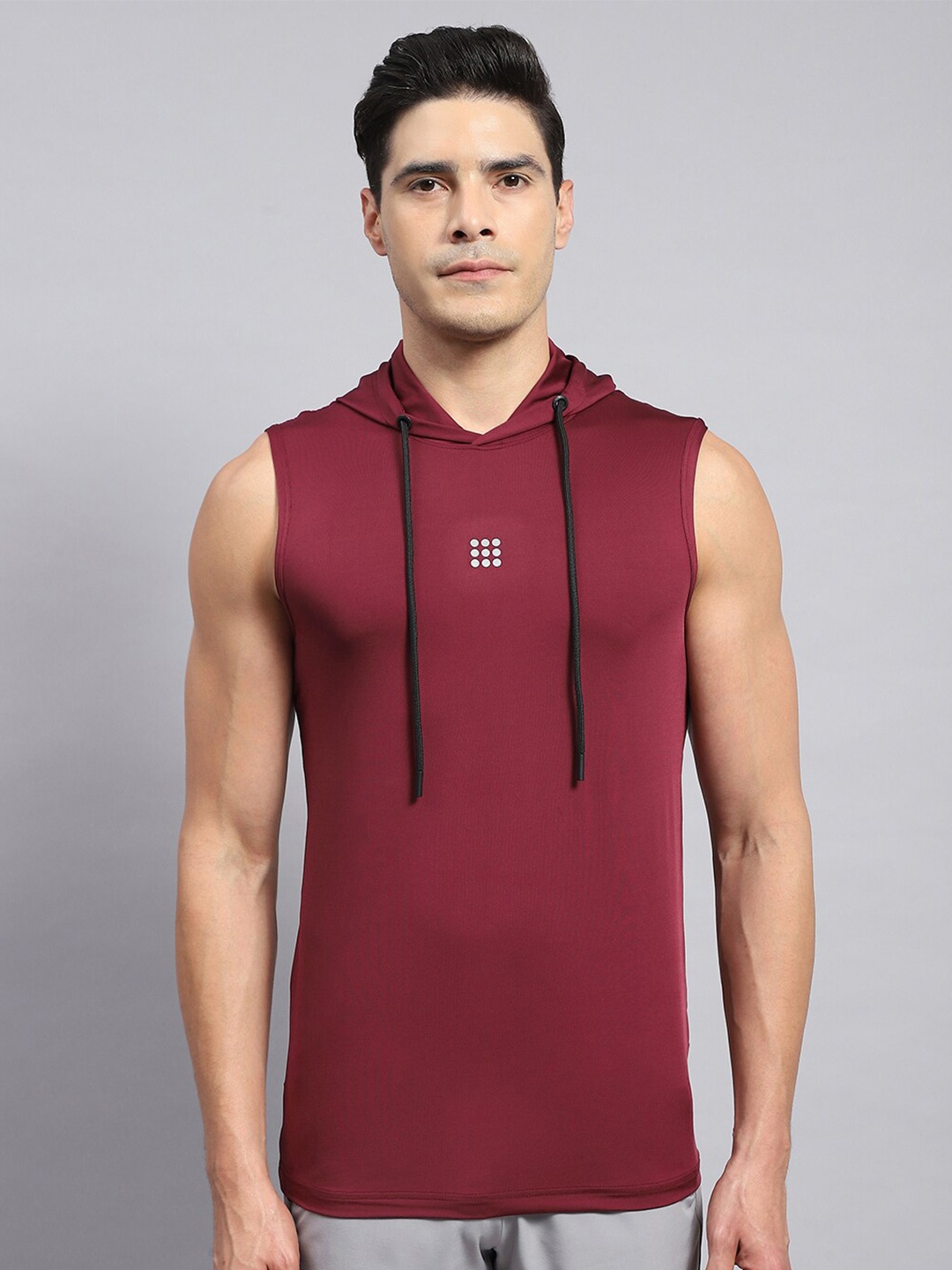 

rock.it Sleeveless Hooded Cotton Active T-shirt, Maroon