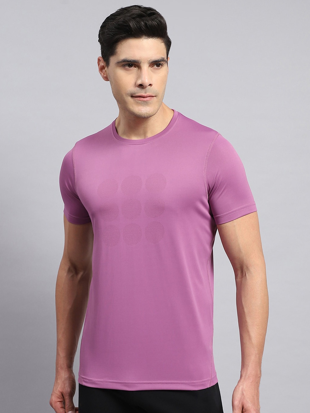 

rock.it Round Neck Half Sleeves Cotton Active T-shirt, Purple