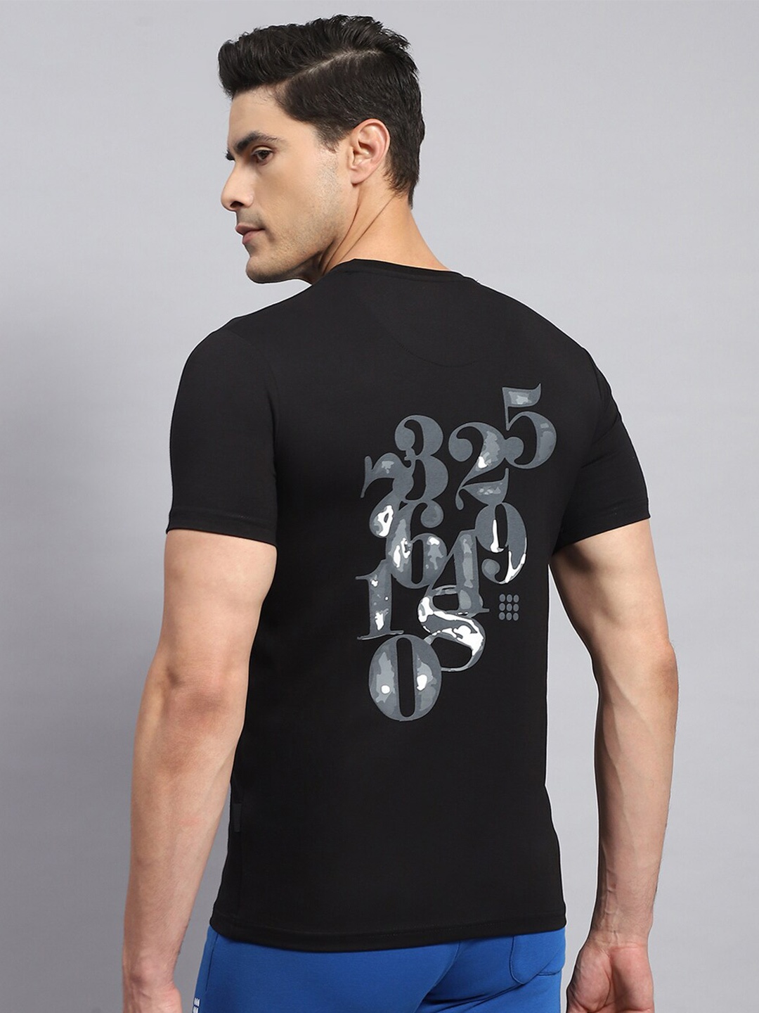 

rock.it Typography Printed Round Neck Short Sleeves Cotton Sports T-shirt, Black