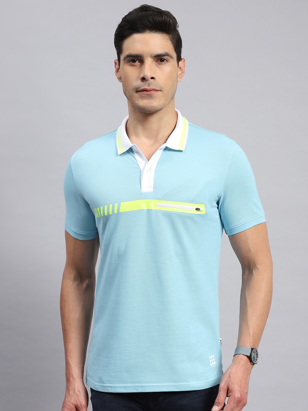 

rock.it Polo Collar Short Sleeves Cotton T-shirt, Blue
