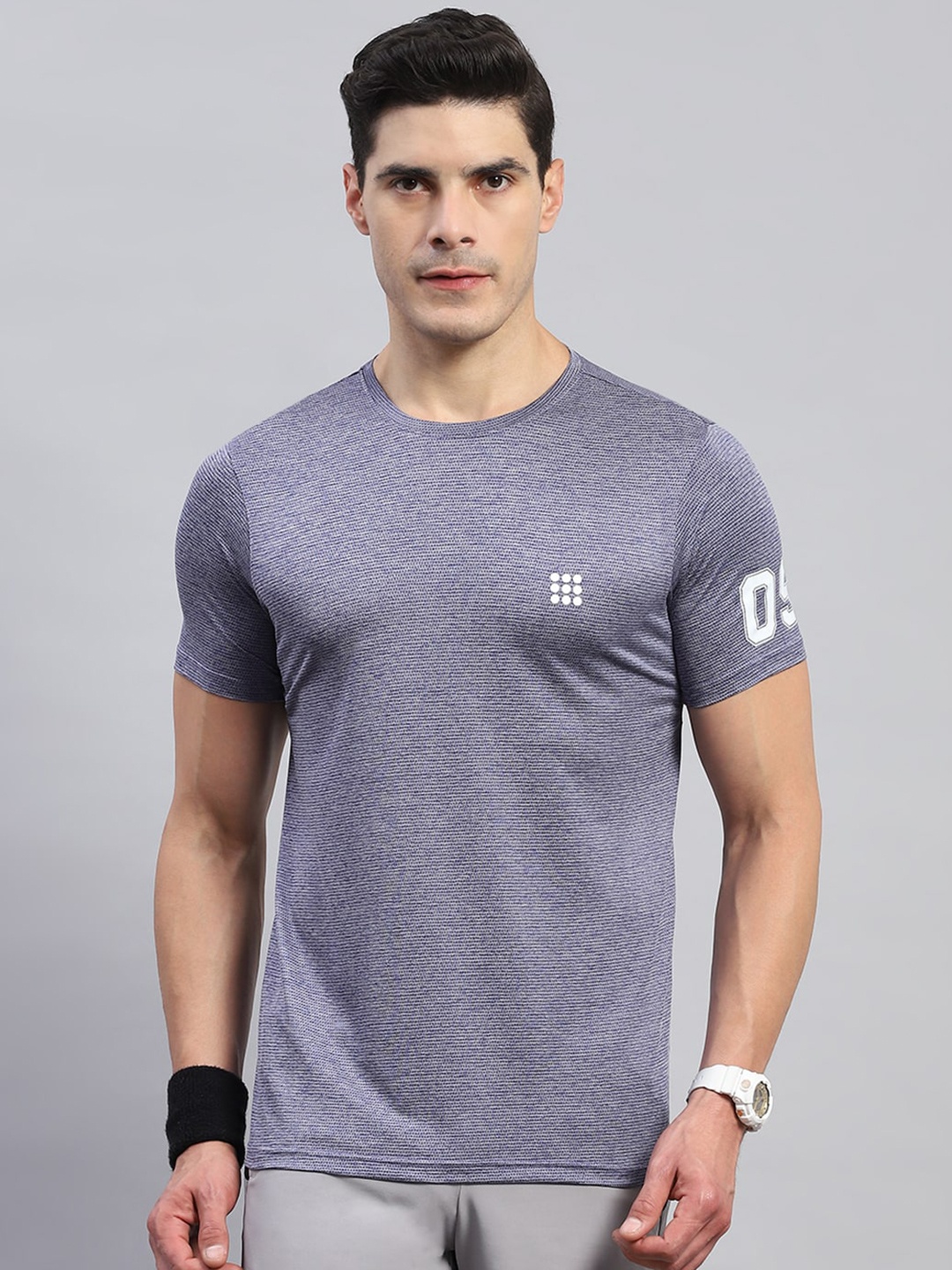

rock.it Round Neck Short Sleeves Cotton Active T-shirt, Blue