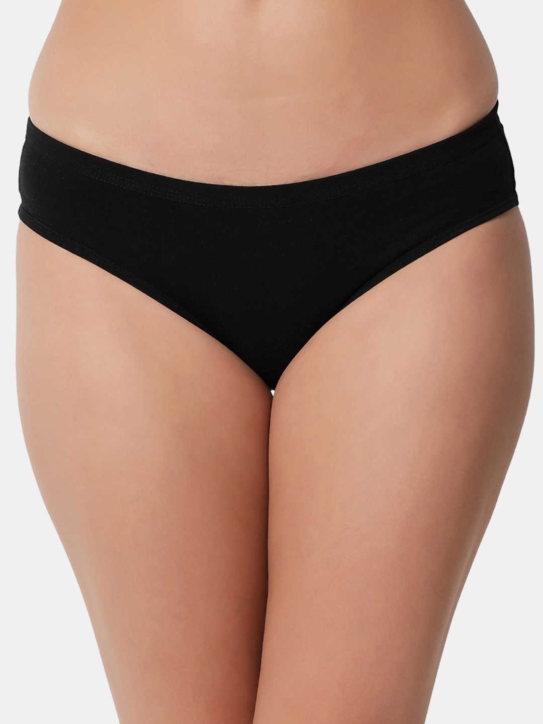 

BLEEDING HEART Women Mid-Rise 4-Way Stretchable Microfiber Bikini Brief, Black