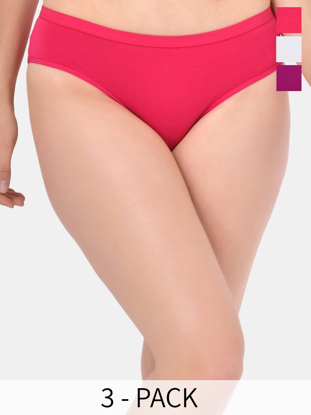 

BLEEDING HEART Pack Of 3 4 Way Stretch Bikini Briefs, Purple