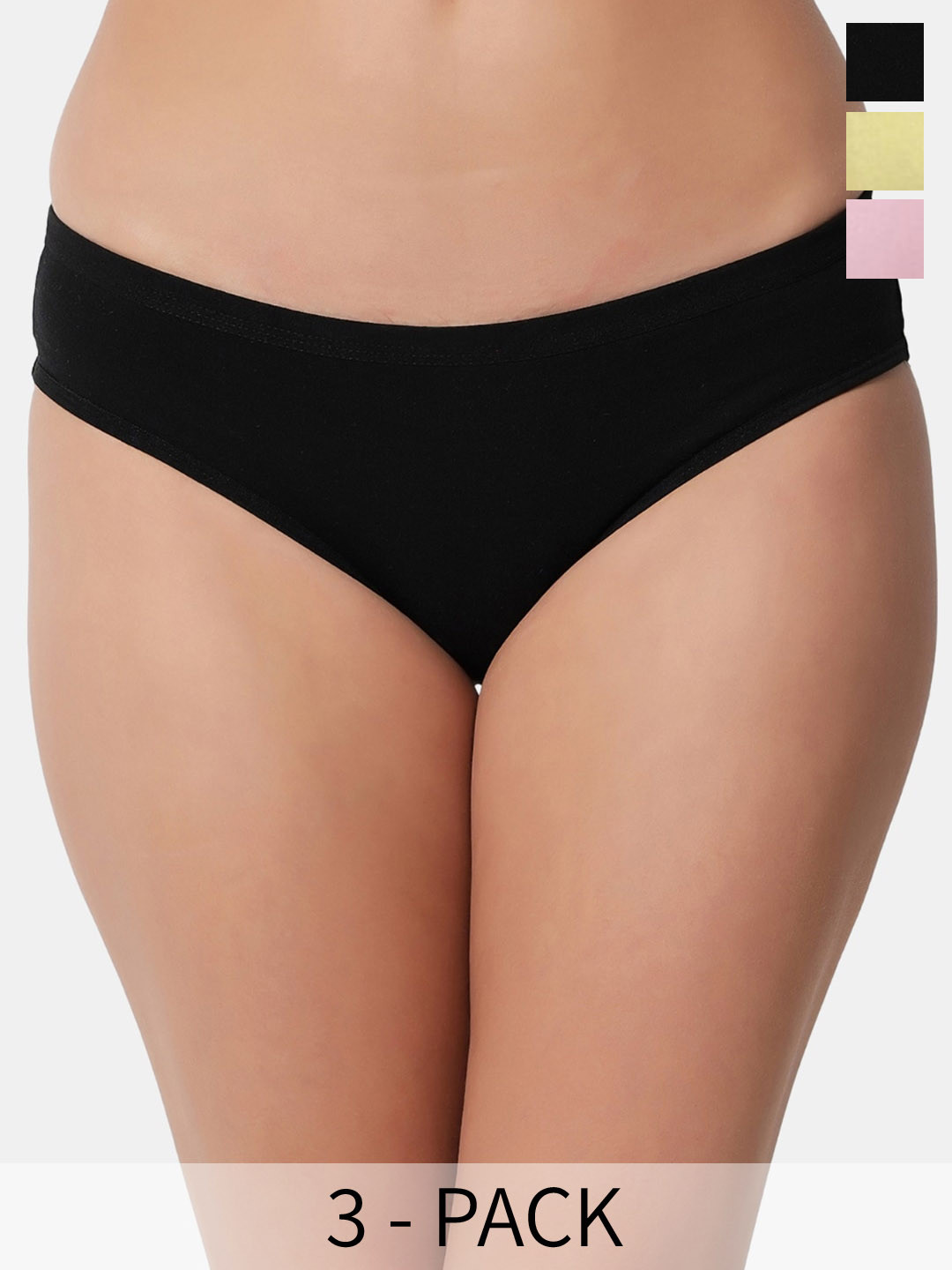 

BLEEDING HEART Pack Of 3 4 Way Stretch Bikini Briefs, Pink