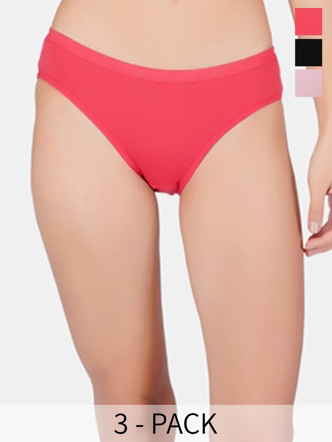 

BLEEDING HEART Pack Of 3 4 Way Stretch Bikini Briefs, Pink