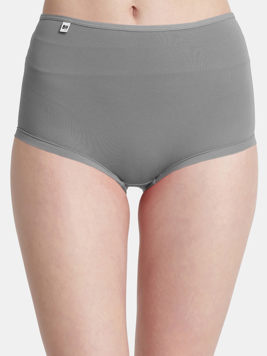 

BLEEDING HEART Women High-Rise 4 Way Stretchable Microfiber Boy Shorts Brief, Grey
