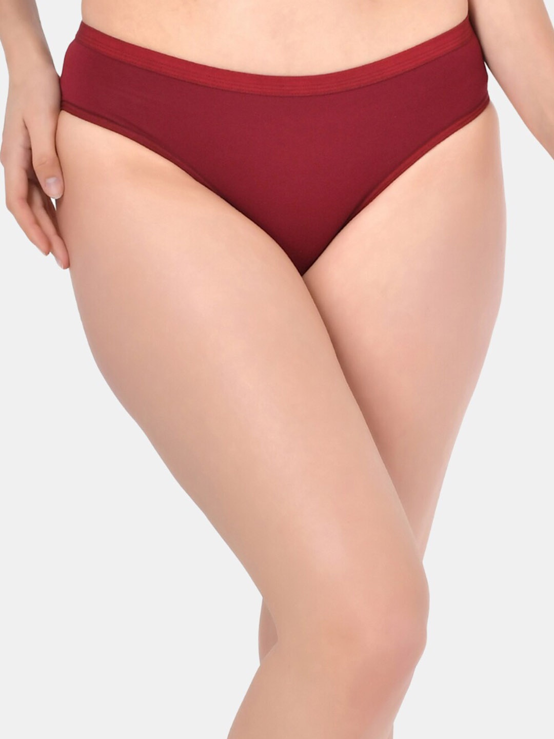 

BLEEDING HEART Women Mid-Rise 4-Way Stretchable Microfiber Bikini Brief, Maroon