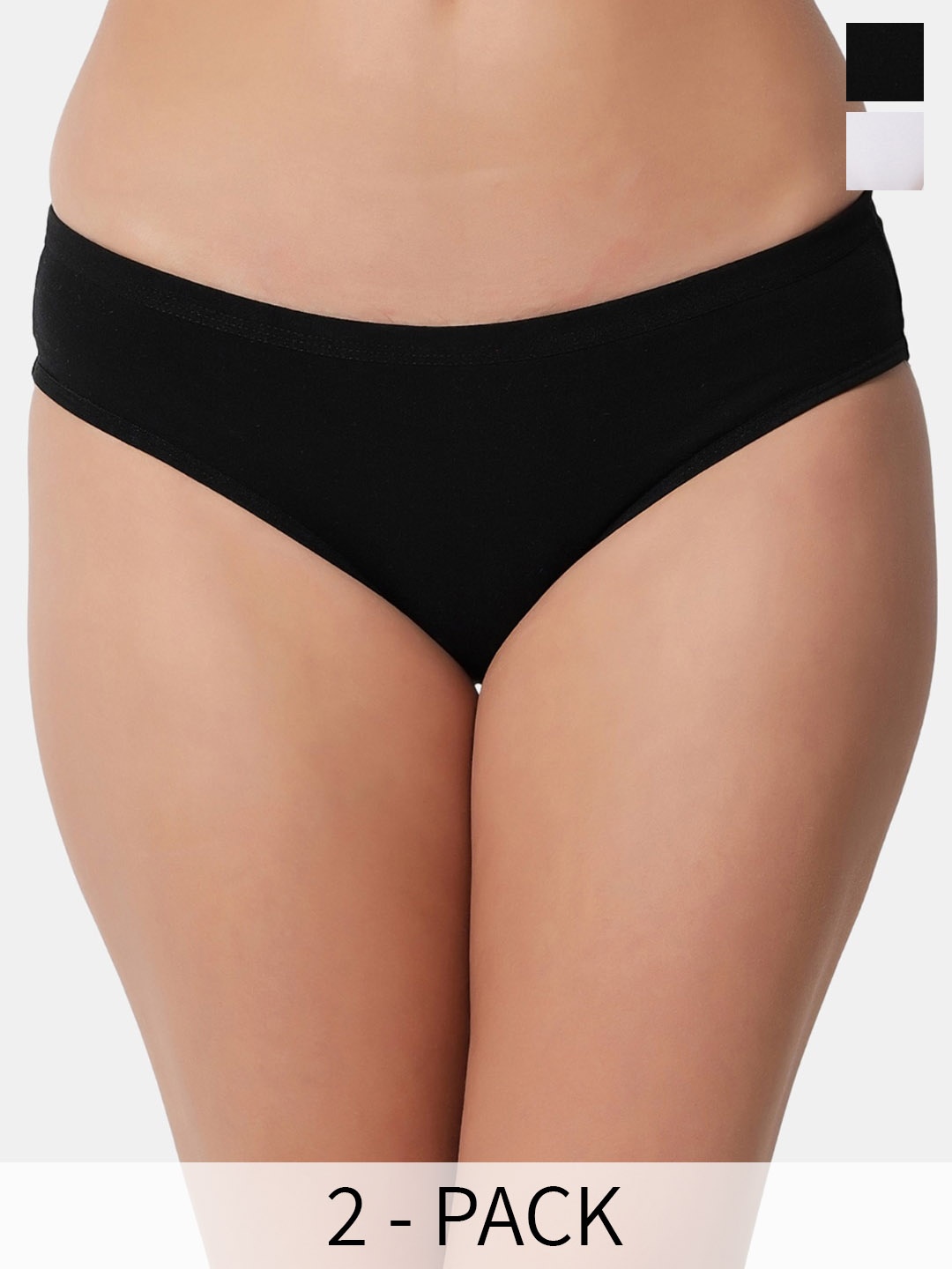 

BLEEDING HEART Pack Of 2 4 Way Stretch Bikini Briefs, Black