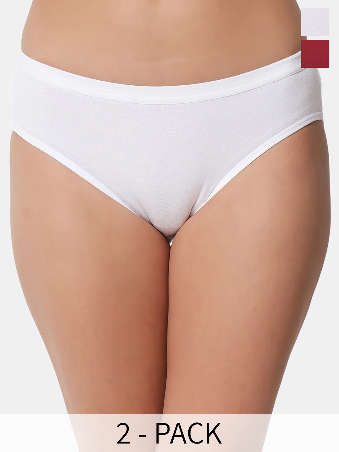 

BLEEDING HEART 2-Pcs 4 Way Stretch Bikini Briefs, Maroon
