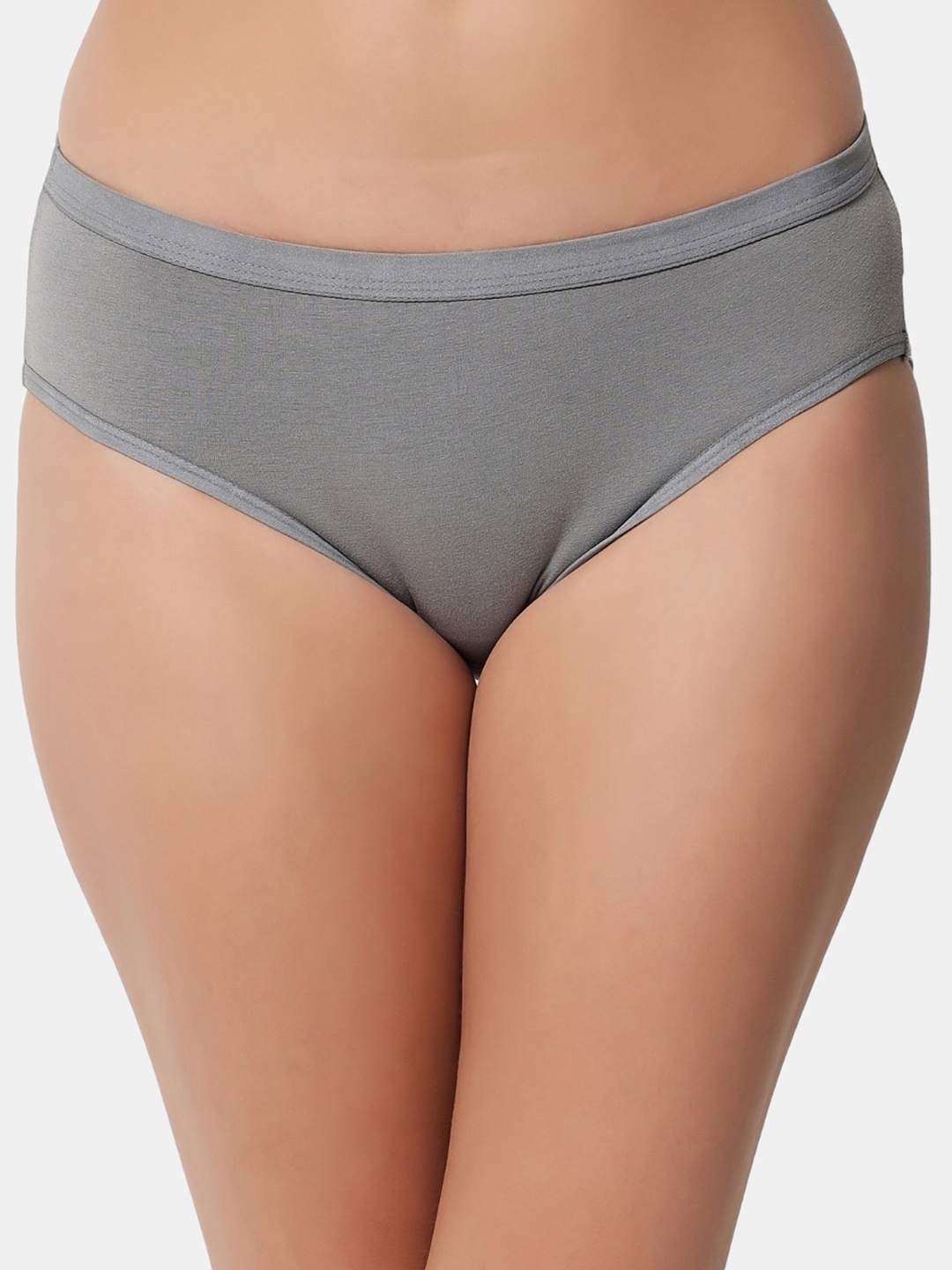 

BLEEDING HEART Women Mid-Rise 4-Way Stretchable Microfiber Bikini Brief, Grey