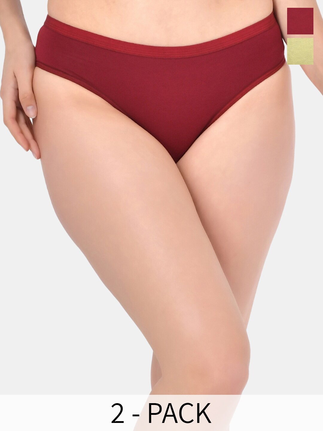 BLEEDING HEART Pack Of 2 4 Way Stretch Bikini Briefs, Yellow
