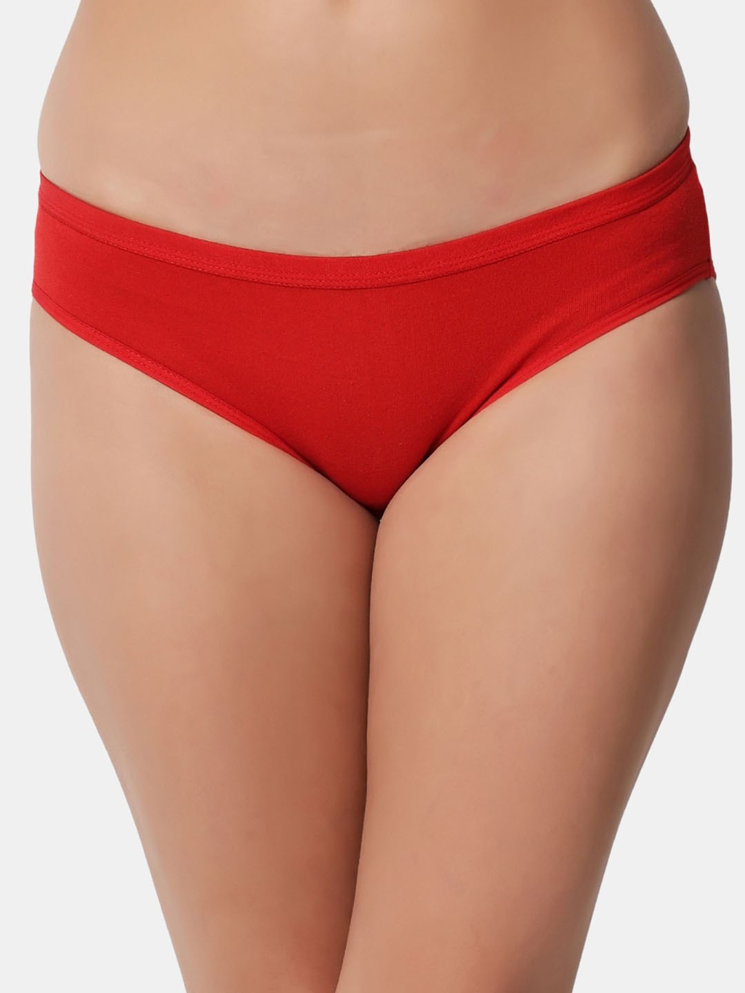 

BLEEDING HEART Women Mid-Rise 4-Way Stretchable Microfiber Bikini Brief, Red