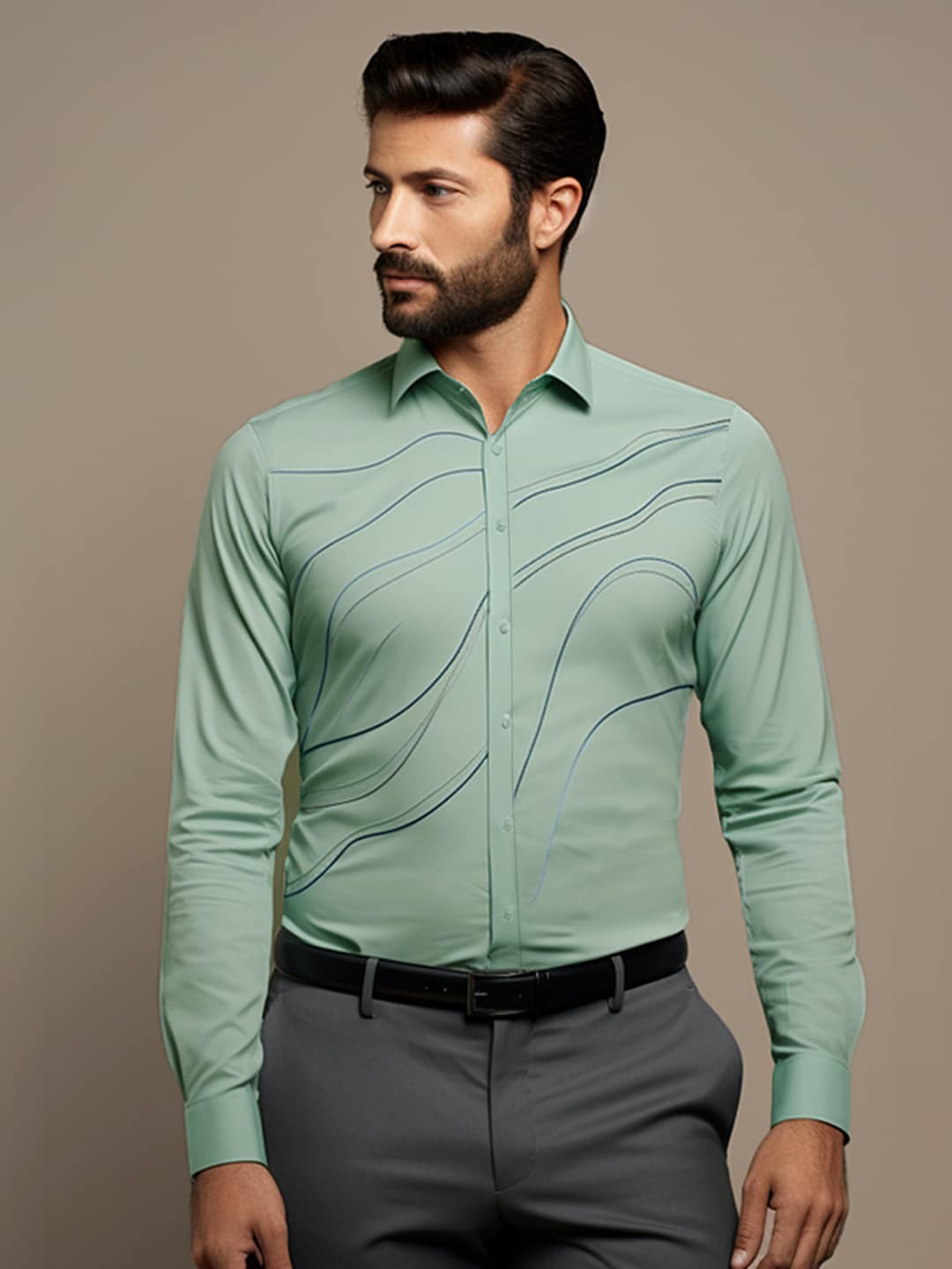 

HE SPOKE Smart Tailored Fit Casual Shirt, Green