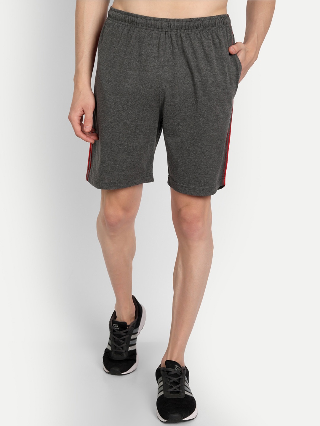 

ZEFFIT Men Mid-Rise Sports Shorts, Charcoal