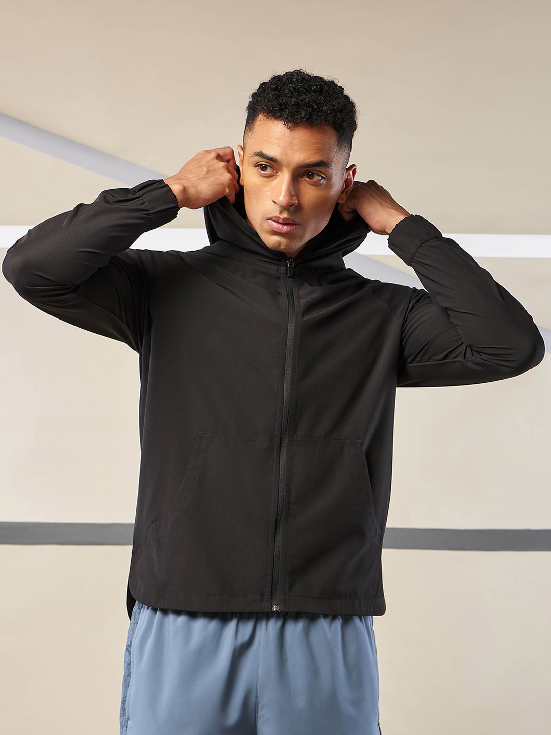 

CULT Multi-Purpose Second Layer Hooded Sporty Jacket, Black
