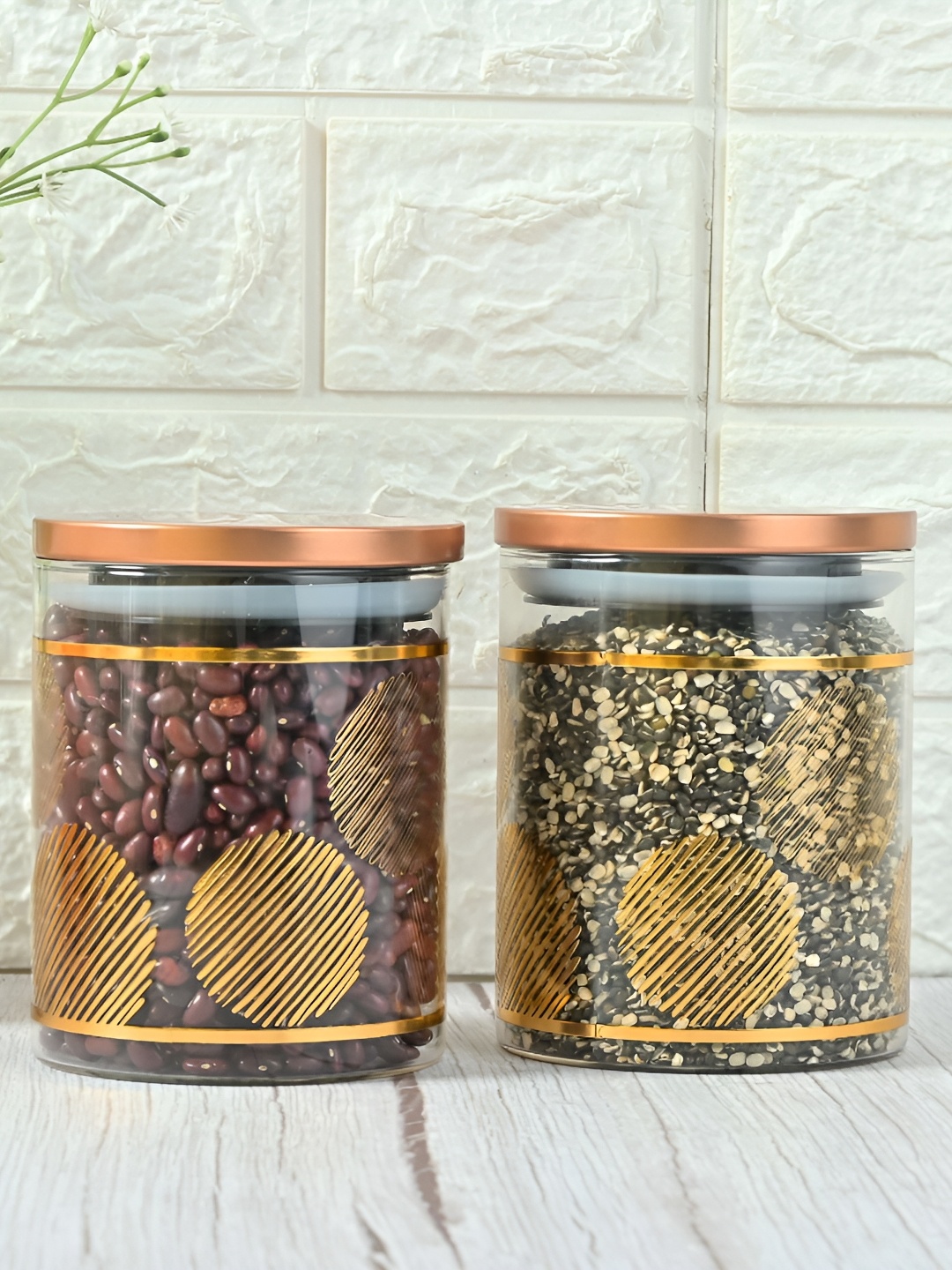 

Femora Transparent 2 Pieces Glass Storage Jar with Airtight Steel Lid 750 ml