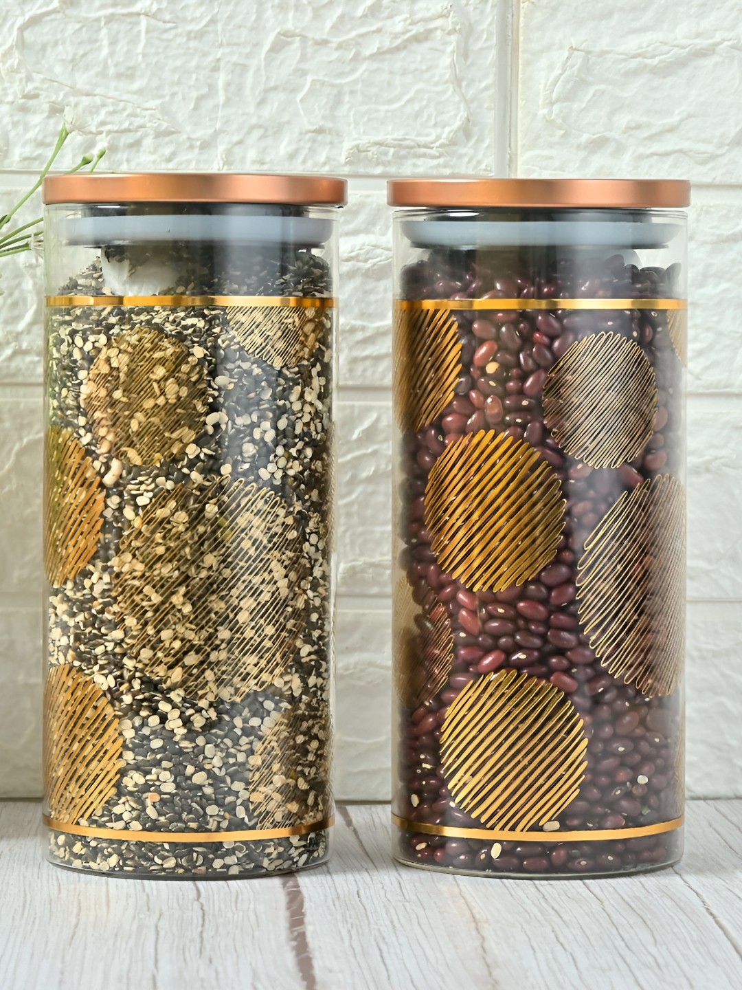 

Femora Transparent 2 Pieces Round Storage Jar with Airtight Steel Lid - 1.5LEach