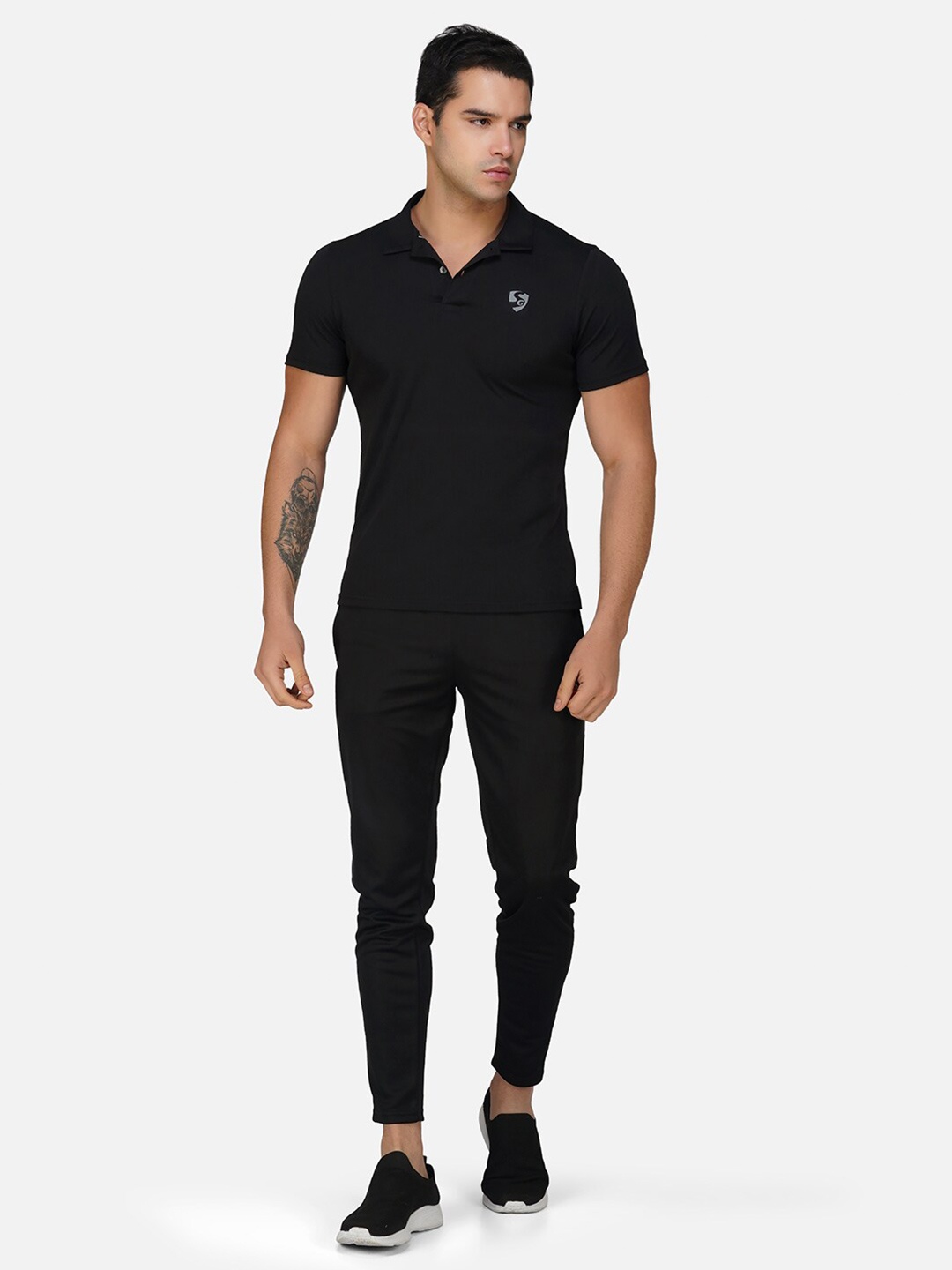 

SG Polo Collar Short Sleeves T-shirt, Black