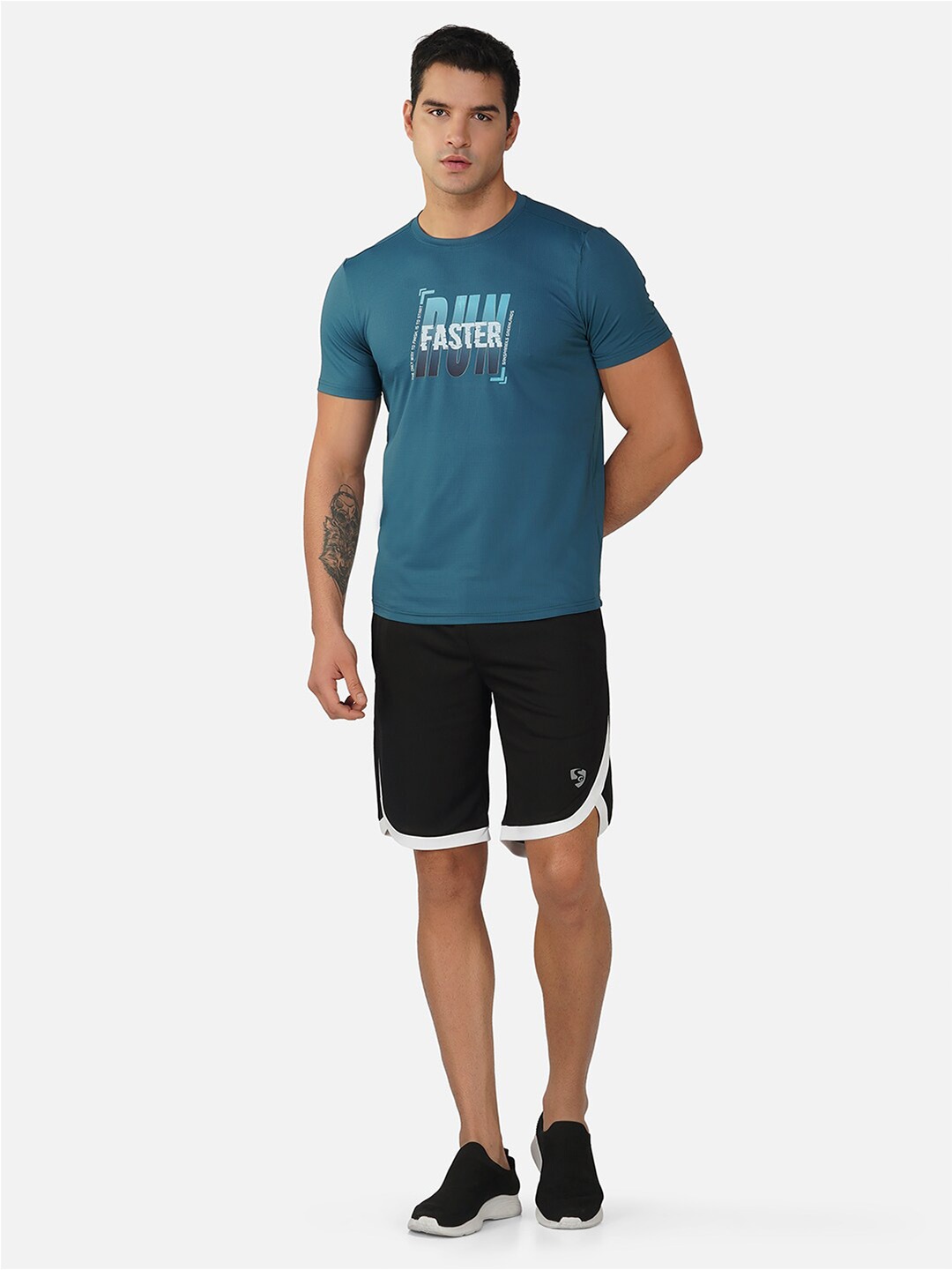 

SG Typography Printed Round Neck T-shirt, Teal