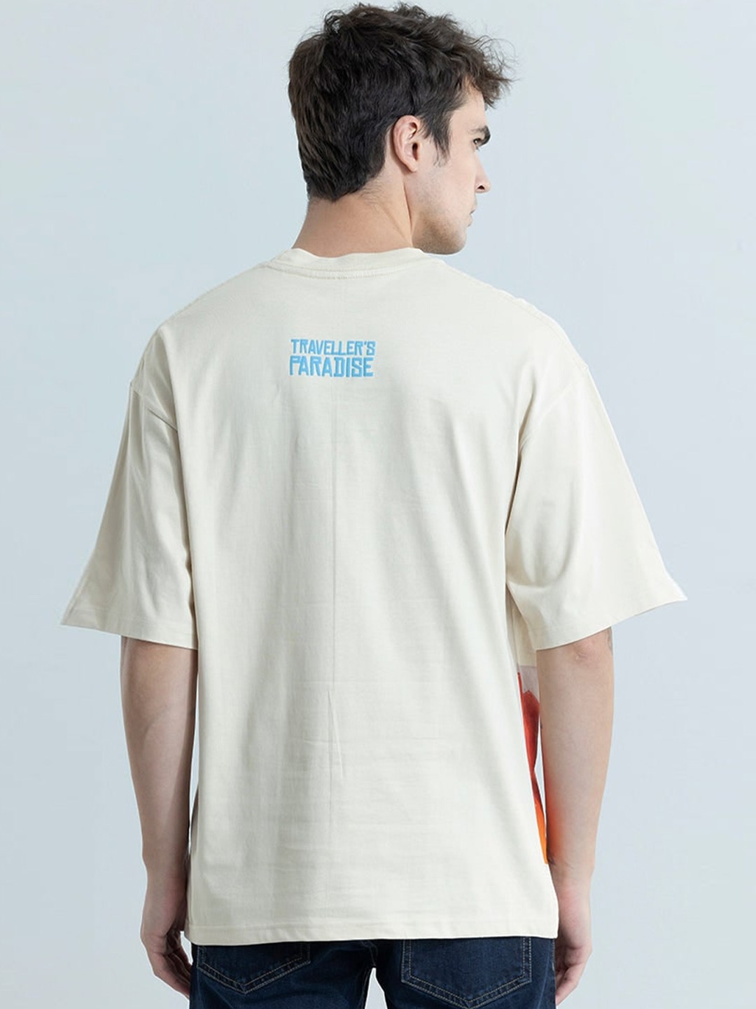 

Snitch Typography Printed Cotton T-shirt, White