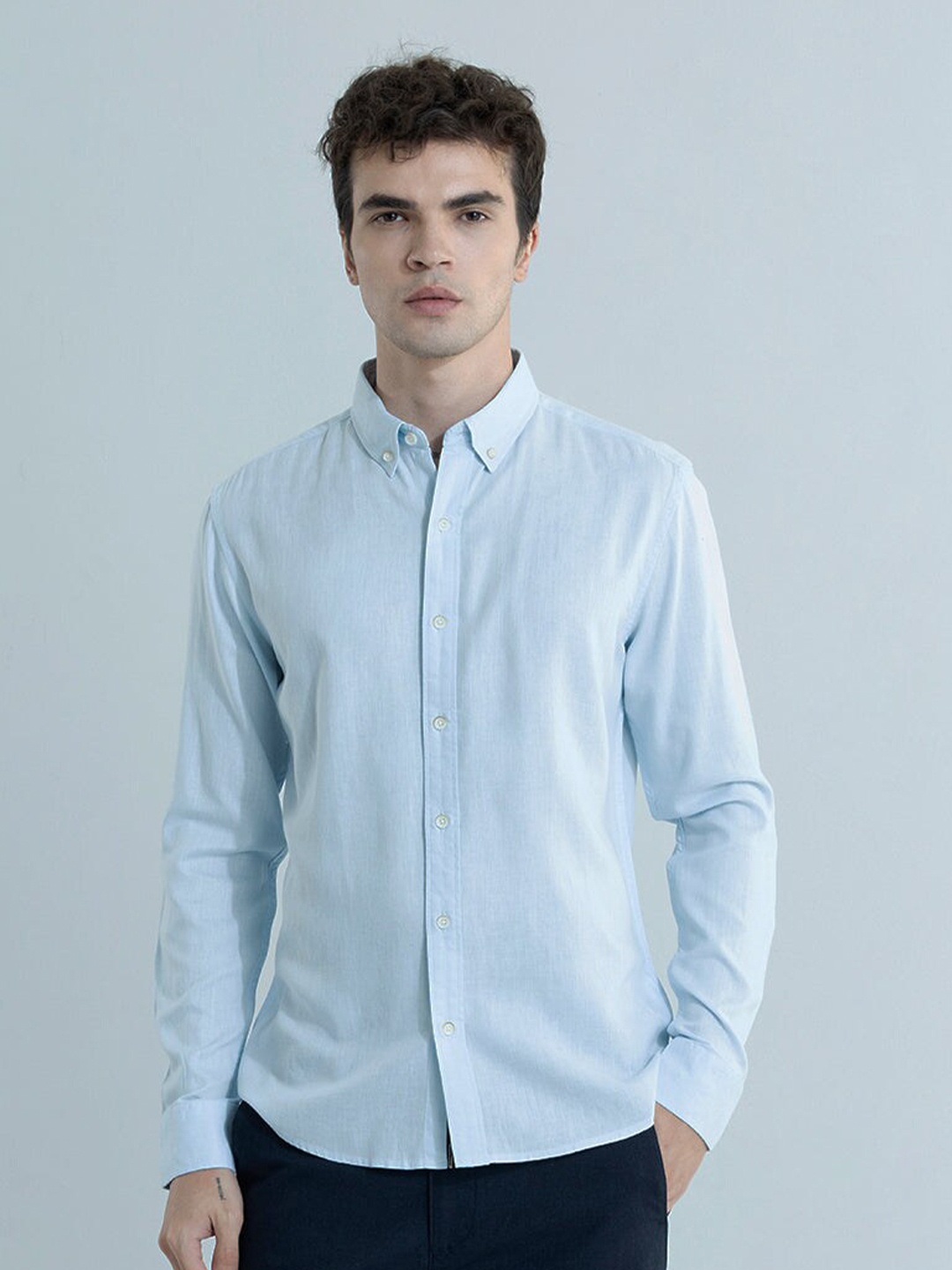 

Snitch Blue Classic Slim Fit Casual Shirt