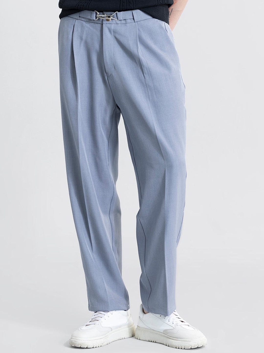 

Snitch Men Smart Mid Rise Tapered Fit Trouser, Grey