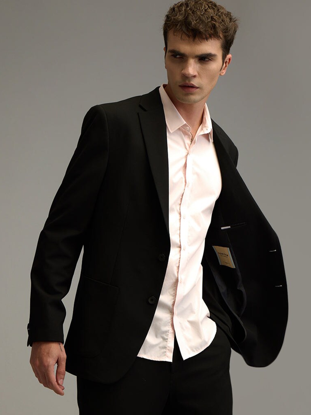 

Snitch Single Breasted Casual Blazer, Black