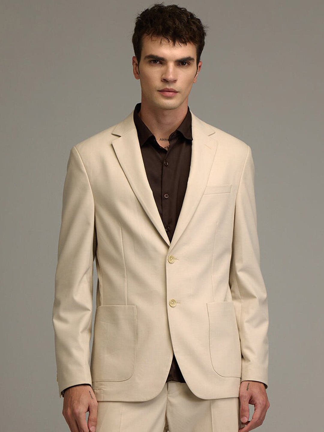

Snitch Single Breasted Casual Blazer, Cream