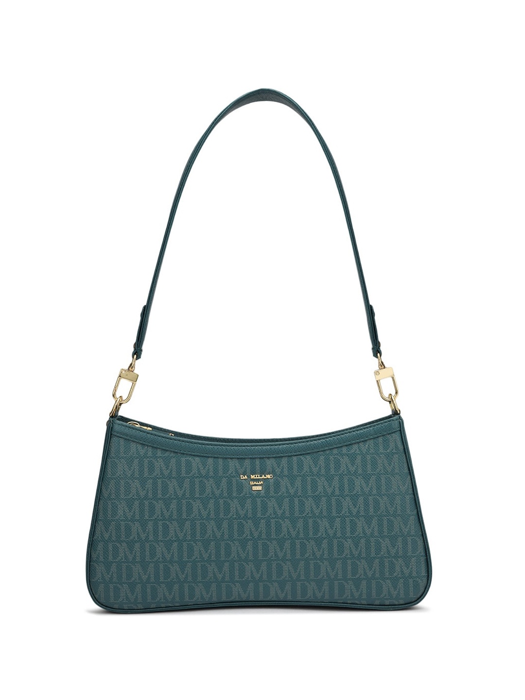 

Da Milano Typoraphy Textured Leather Structured Shoulder Bag, Teal