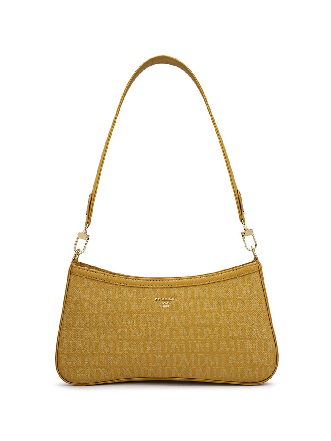 

Da Milano Typoraphy Textured Leather Structured Shoulder Bag, Yellow