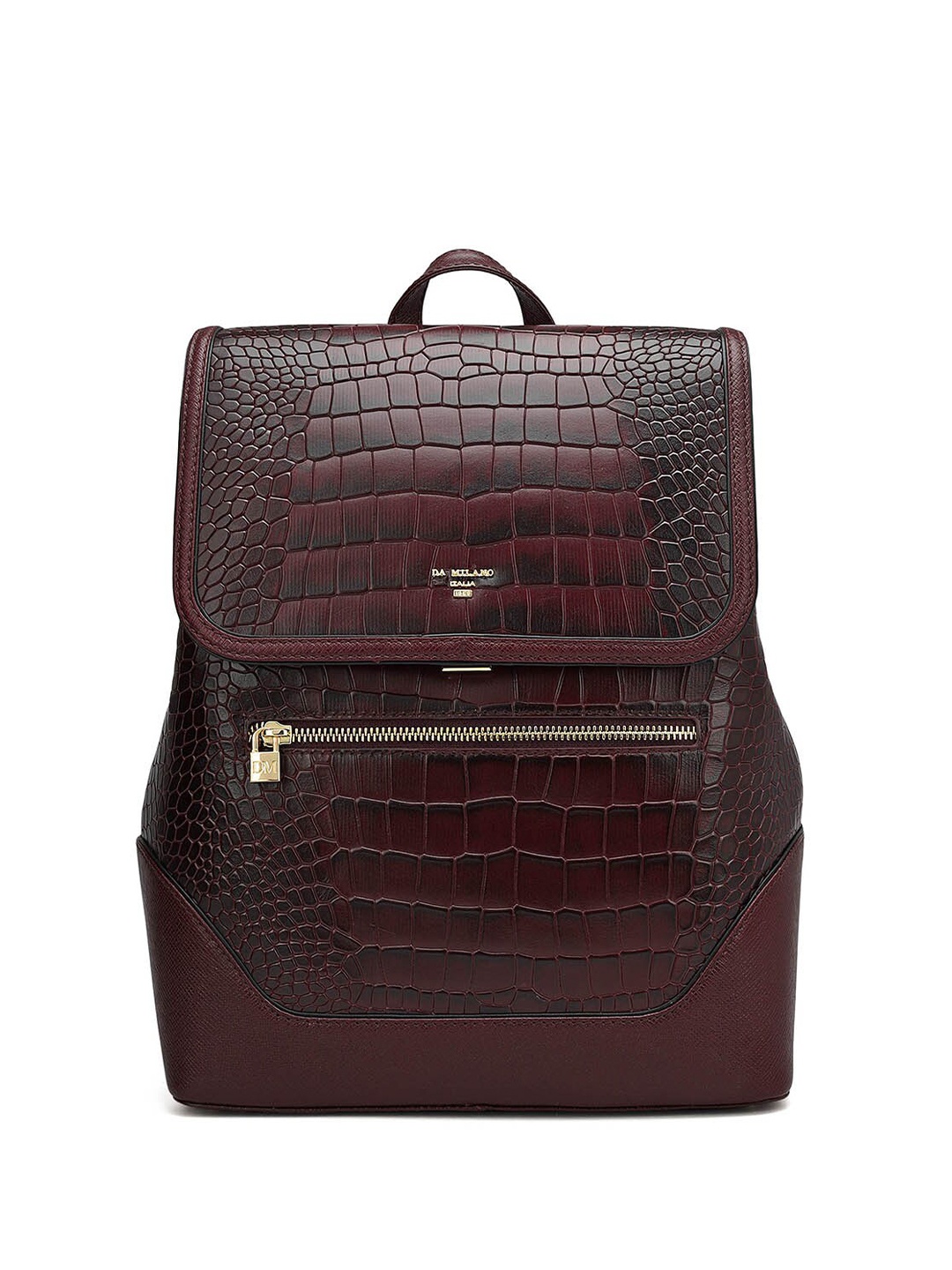 

Da Milano Textured Leather Ergonomic Backpack, Burgundy