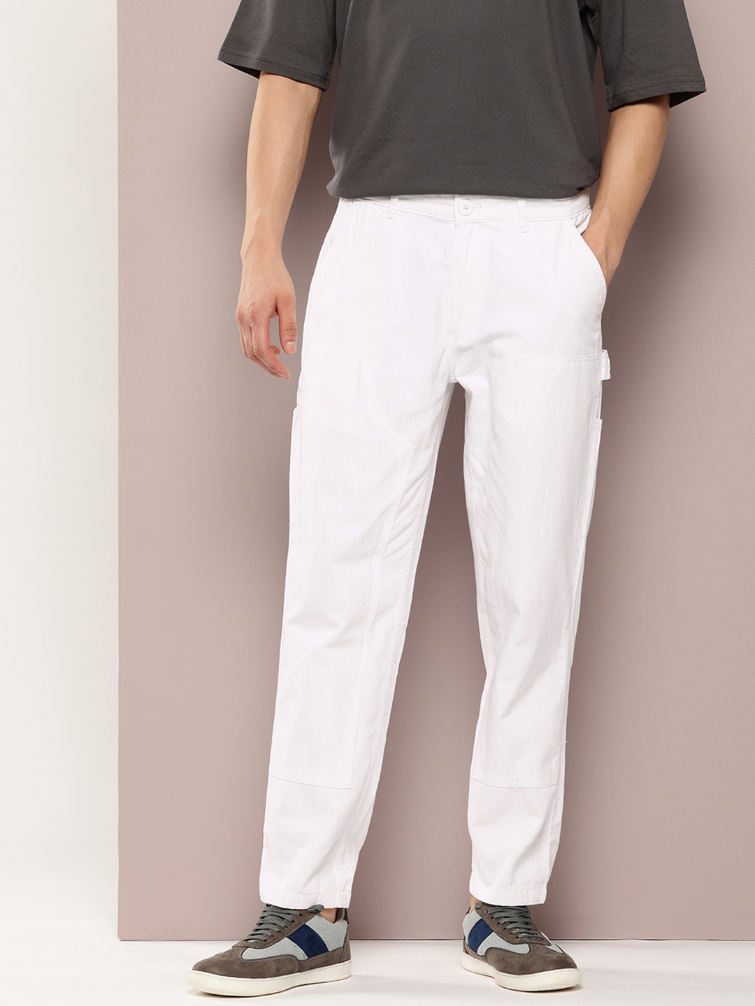 

Kook N Keech Men Pure Cotton Cargos Trousers, White