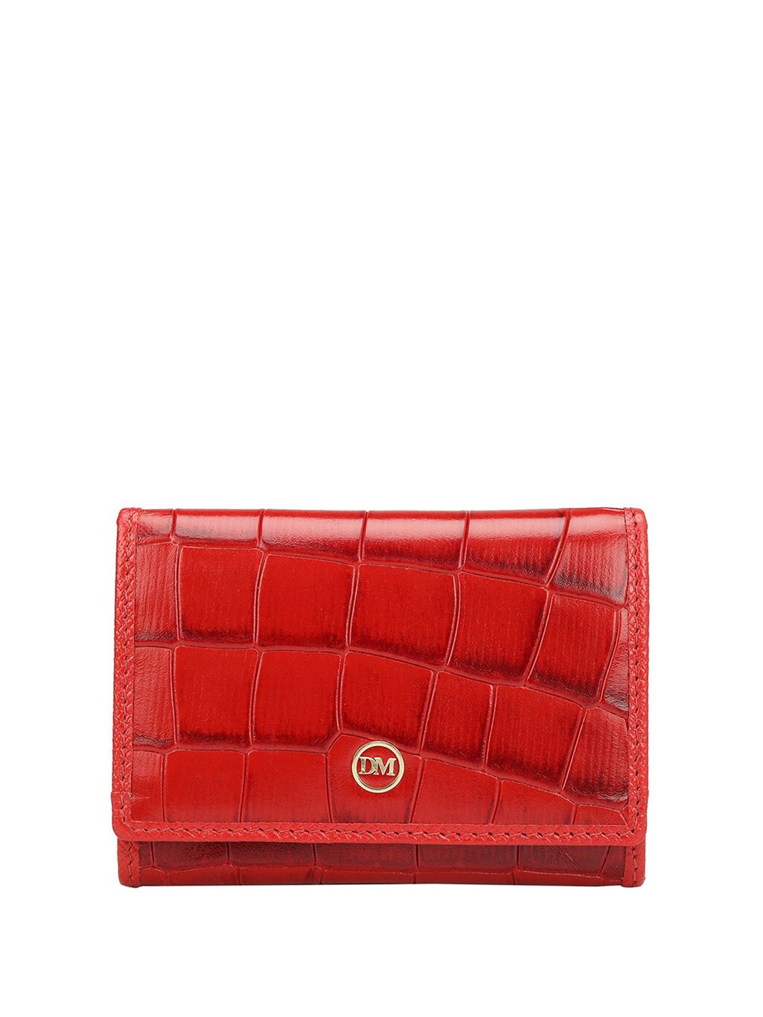 

Da Milano Men Textured Leather Envelope, Red