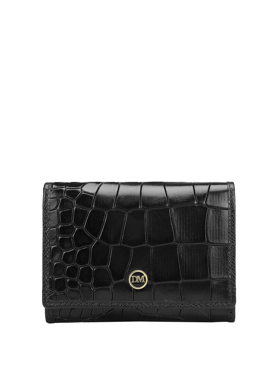 

Da Milano Men Textured Leather Card Holder, Black