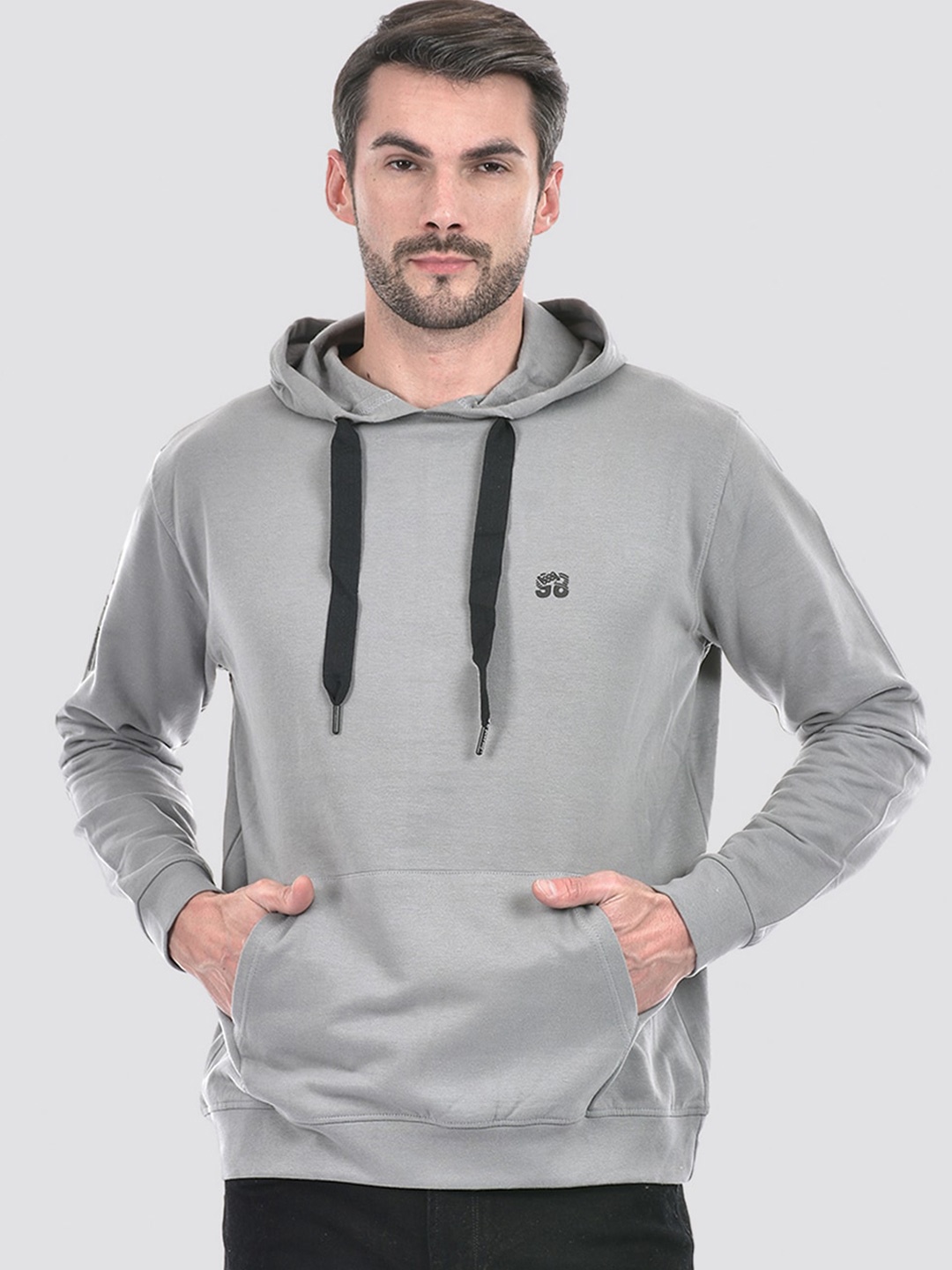 

Lawman pg3 Hooded Long Sleeves Cotton Pullover Sweatshirt, Grey