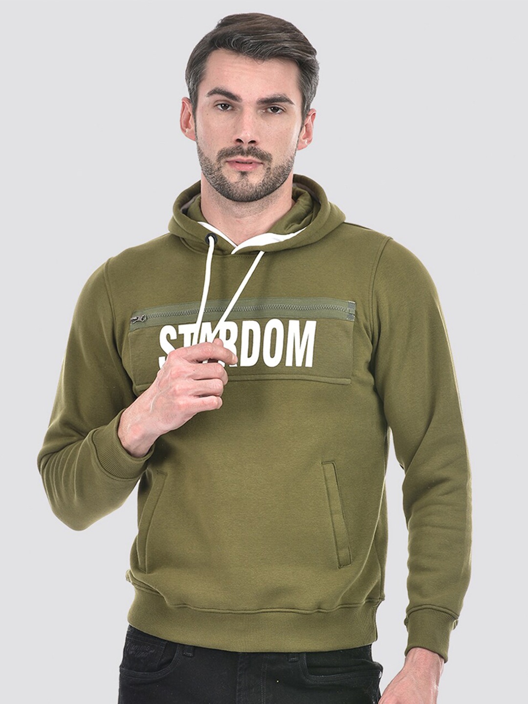 

Lawman pg3 Typography Hooded Long Sleeves Pullover Sweatshirt, Green