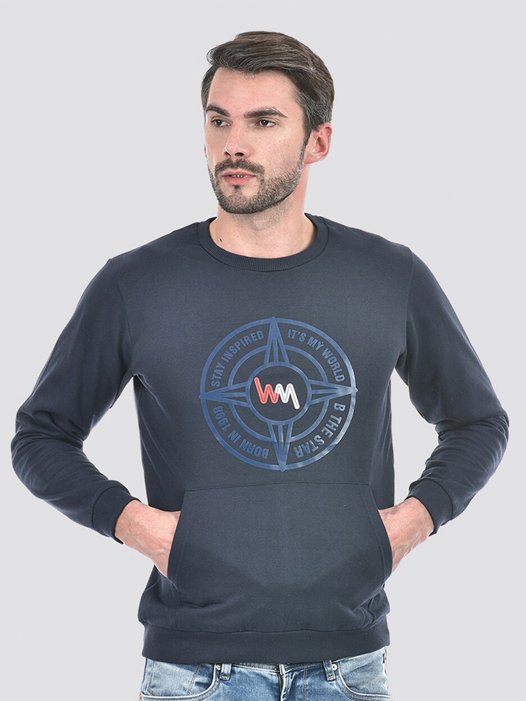 

Lawman pg3 Graphic Printed Long Sleeves Cotton Pullover Sweatshirt, Navy blue