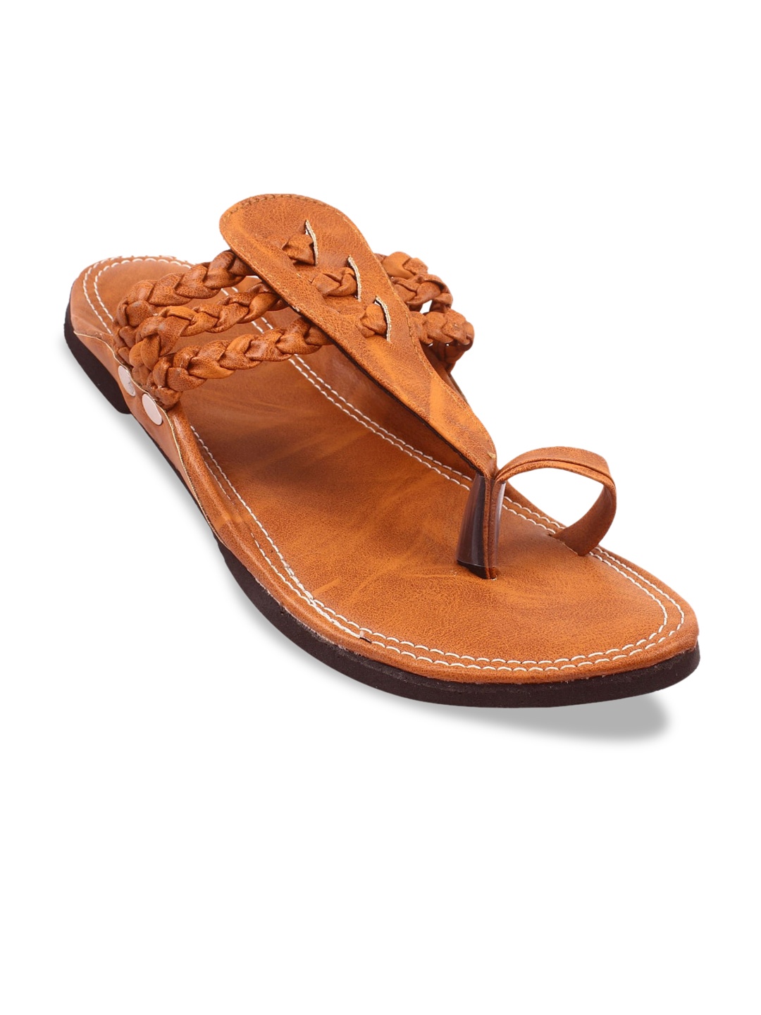 

Apratim Men Leather Comfort Sandals, Tan