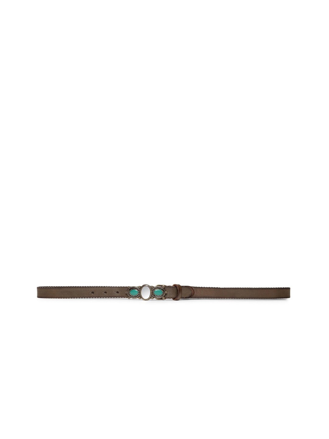 

ART N VINTAGE Women Embellished Leather Belt, Olive