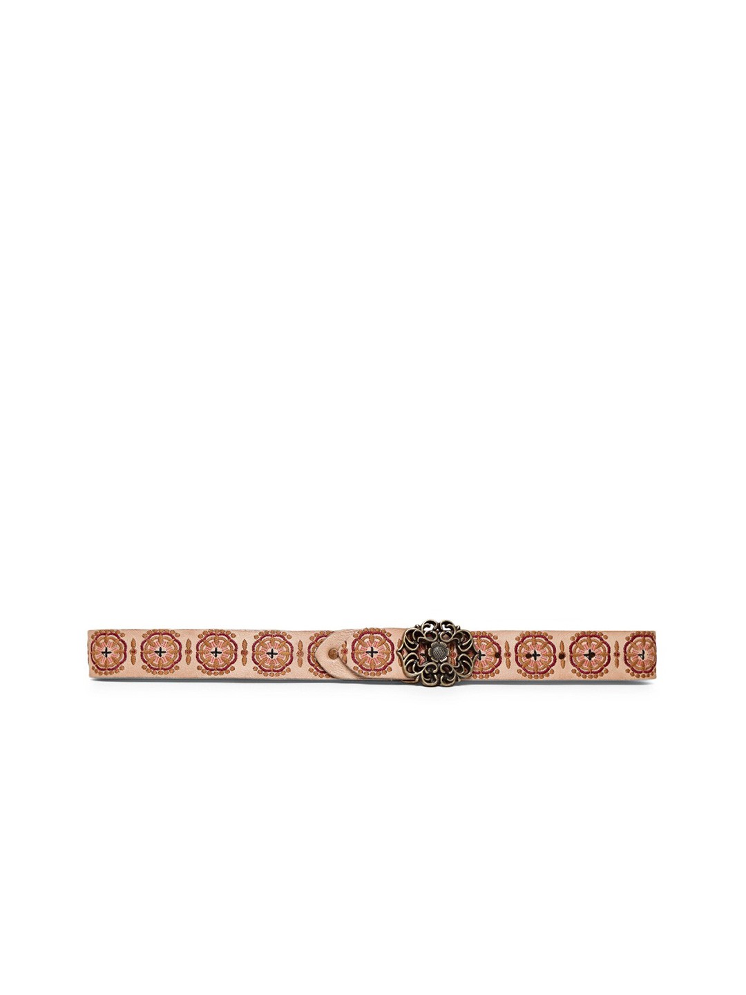 

ART N VINTAGE Women Embellished Leather Belt, Cream