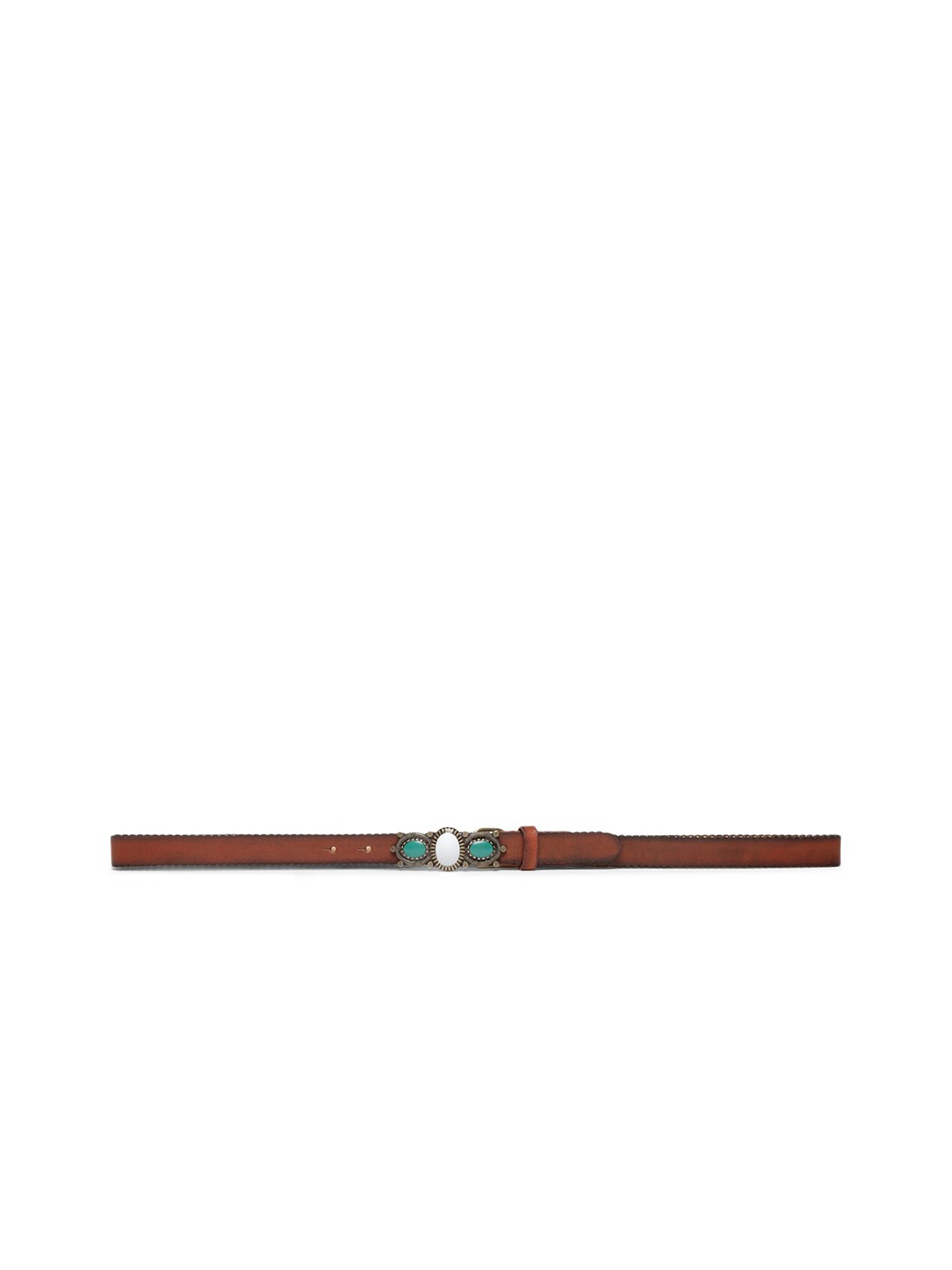 

ART N VINTAGE Women Embellished Leather Belt, Tan