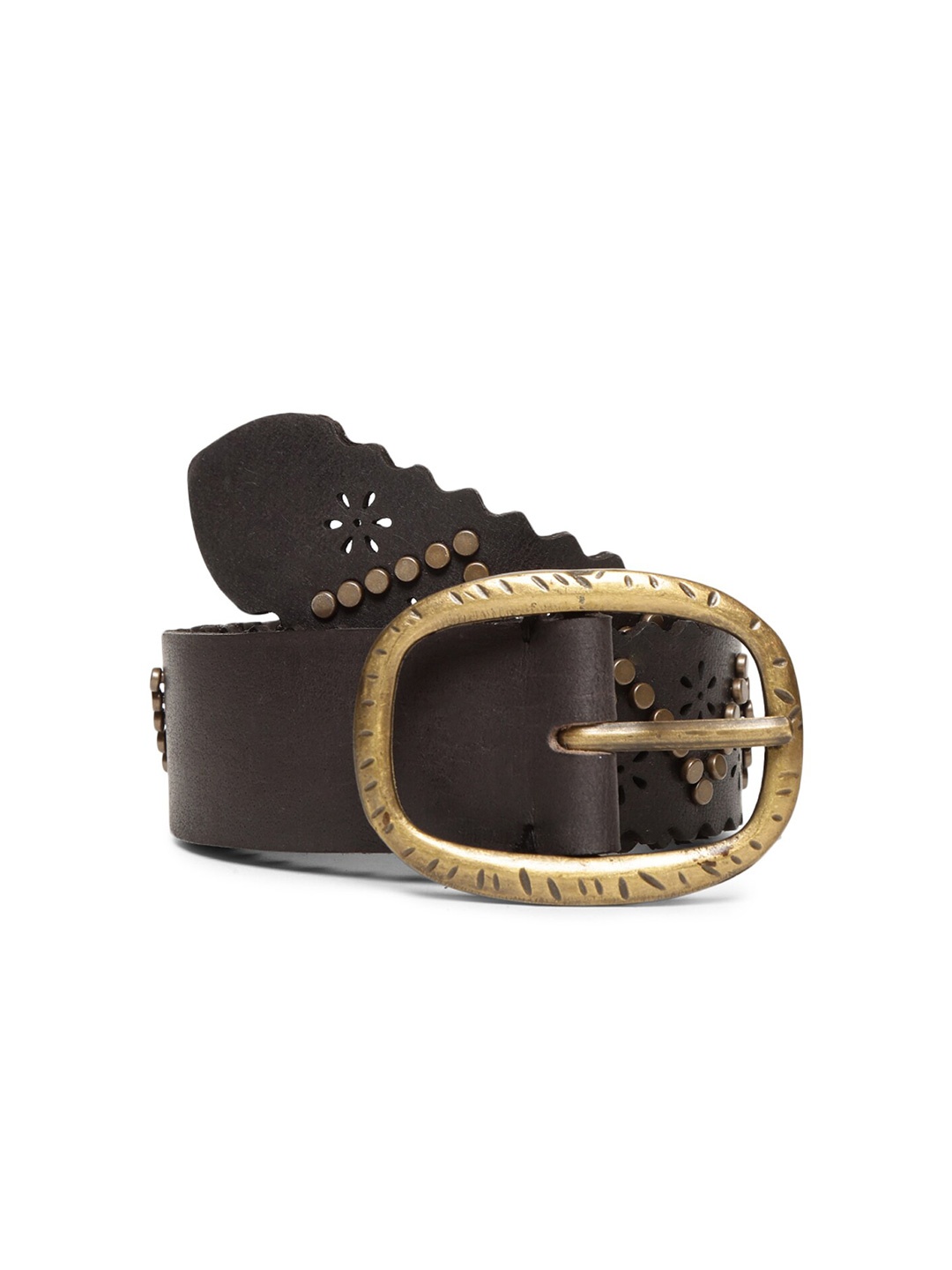 

ART N VINTAGE Women Embellished Leather Belt, Black