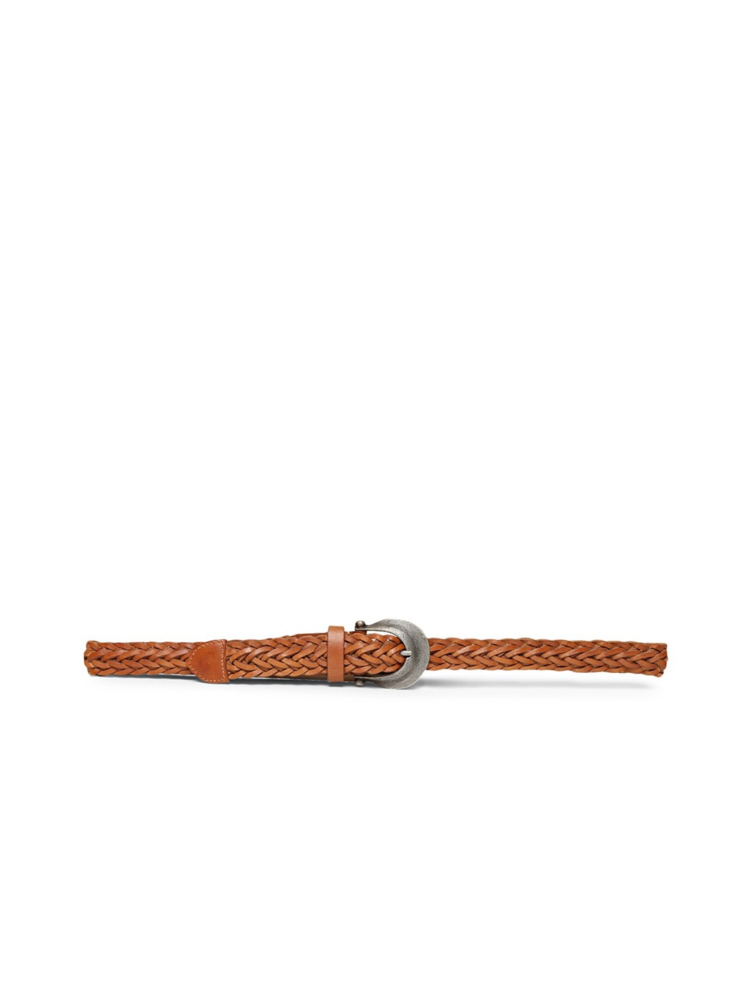 

ART N VINTAGE Women Braided Leather Belt, Tan