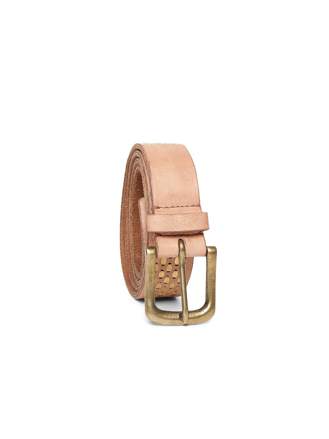 

ART N VINTAGE Women Embellished Leather Belt, Cream