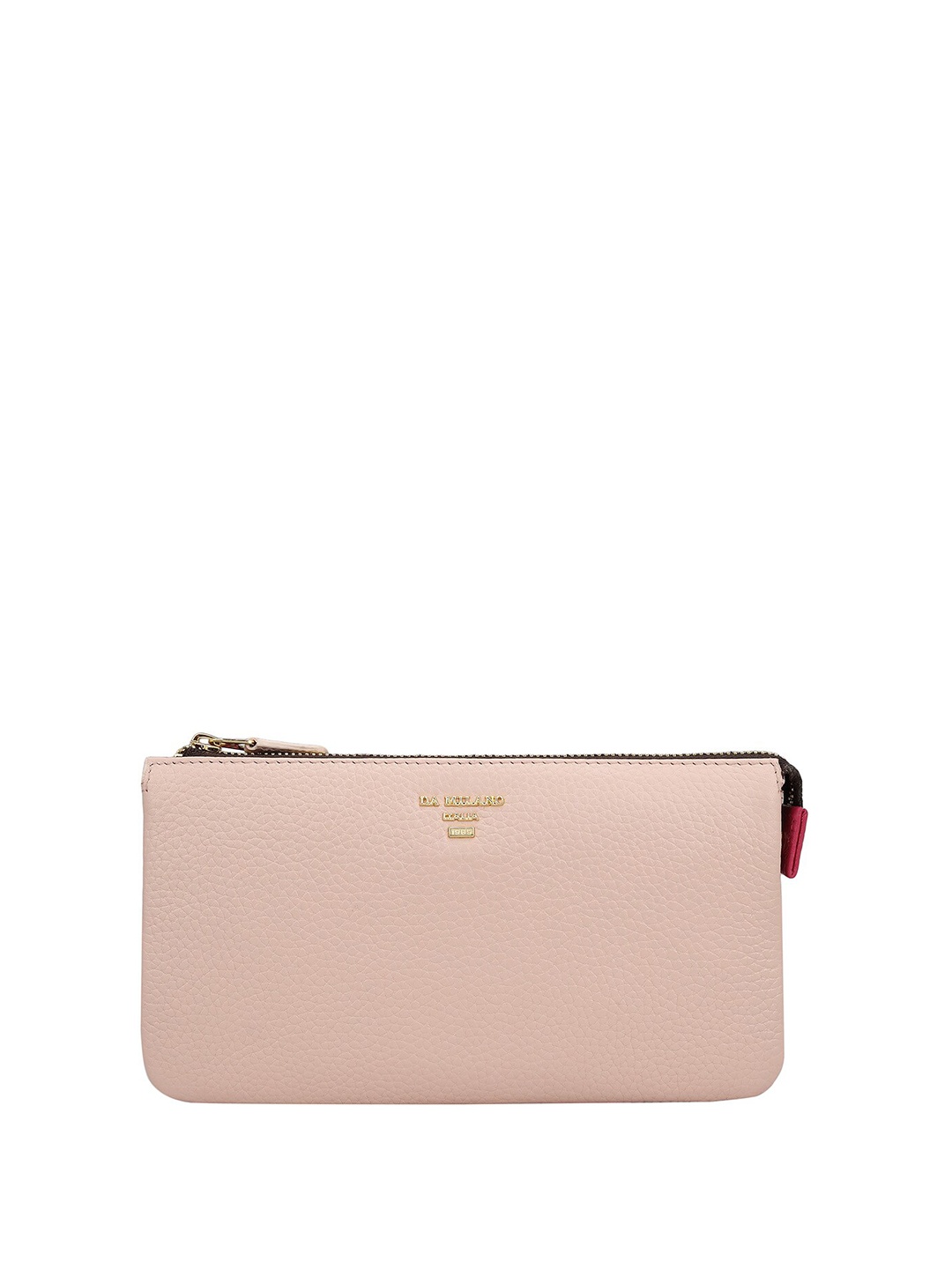 

Da Milano Women Leather Zip Around Wallet, Pink