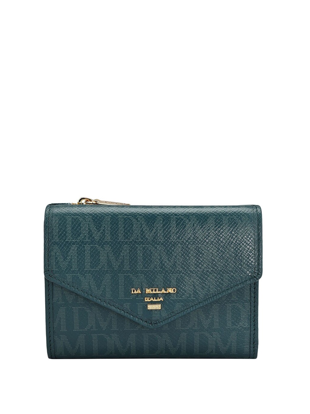 

Da Milano Women Typography Printed Leather Envelope, Blue