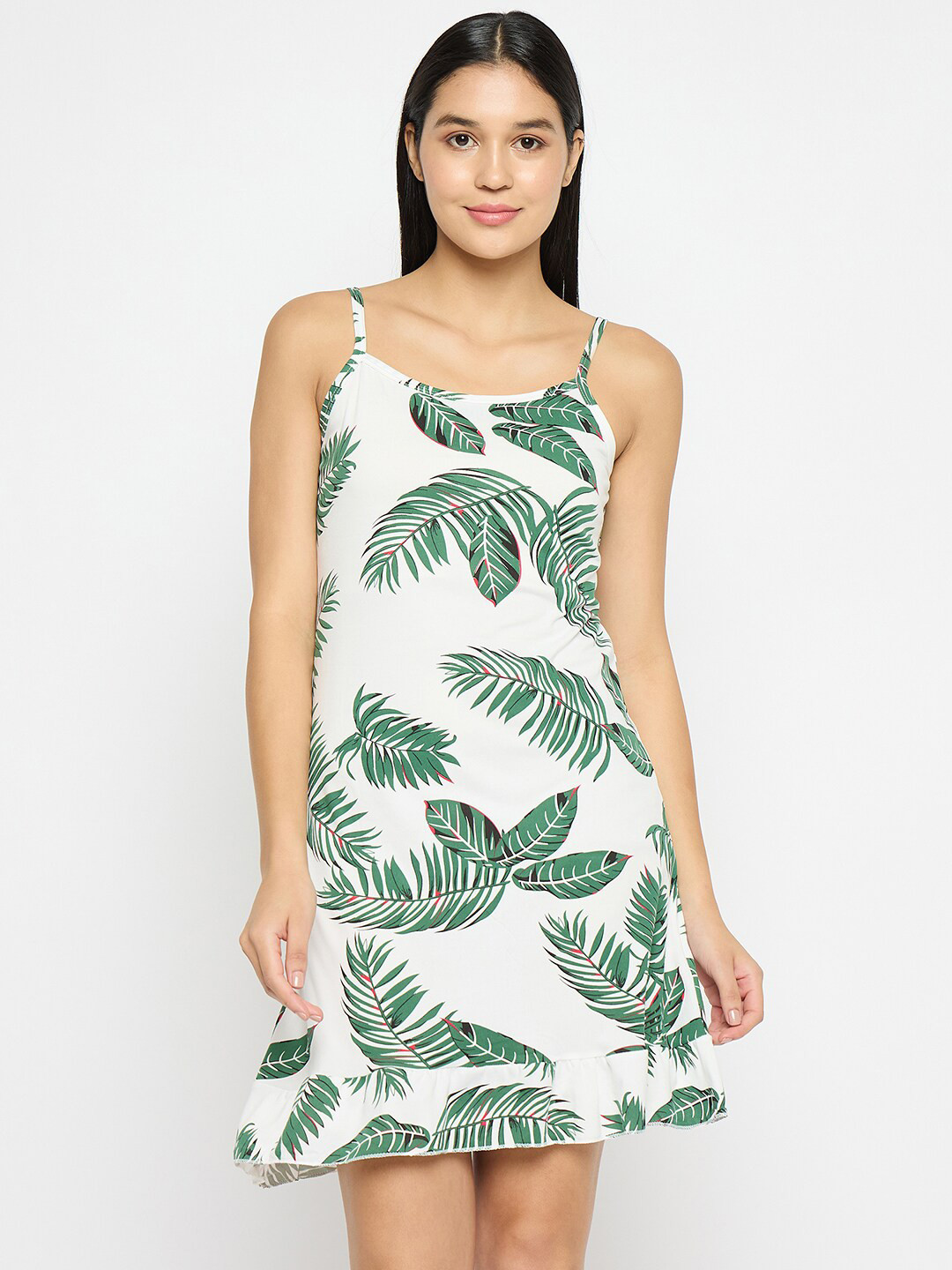 

Camey Floral Printed Nightdress, White