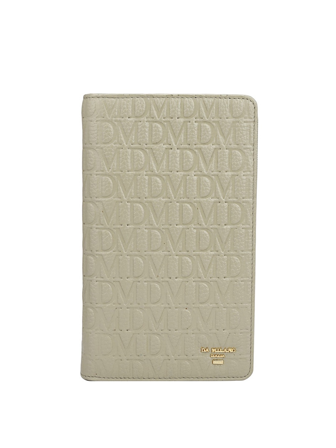 

Da Milano Unisex Textured Leather Passport Cover Travel Accessory, Cream